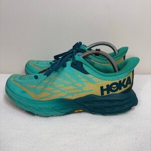 Hoka Speedgoat 5 Shoes Womens 9.5B Green *No Insole Running Tail Vibram Sneakers